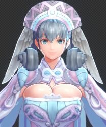 1girls 3d 3d_model alternate_breast_size big_breasts blender boob_window boobs breast_expansion breast_squeeze breasts cleavage cleavage_overflow female hat head_wings large_breasts luminaryofages melia_antiqua nintendo silver_eyes silver_hair solo_female tight_clothing upper_body wings xenoblade_(series) xenoblade_chronicles
