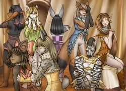 6+girls 8girls anthro bow breasts brush brushing_hair canine clothing collar collars color dressing elf equine fates_of_the_unicorns feline female fox fur furry harem horn k9 lagomorph mouse multiple_boys multiple_girls pussy rabbit rodent skimpy skirt slave undressing unicorn zebra