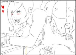 2girls anal_sex animated big_breasts big_penis breasts clothes cum cum_drip cum_shot cum_while_penetrated cumdrip cumshot desk fucked_silly futa_on_futa futanari intersex large_breasts nosoul penis sketch