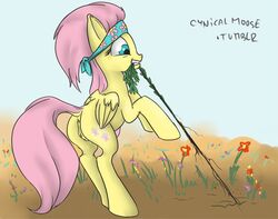 anus cynicalmoose equine female fluttershy_(mlp) friendship_is_magic hair horse my_little_pony pink_hair pony pussy straight_hair