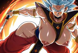1female 1girls ai_generated artstyle_imitation barely_clothed barely_visible_breasts barely_visible_nipples breasts dragon_ball dragon_ball_super exposed_breasts exposed_nipples female female_alien female_focus female_goku female_humanoid female_only female_saiyan genderbent genderswap_(mtf) girly god_of_destruction goddess goddess_of_destruction goku grey_eyes illustrious_(stable_diffusion) looking_at_viewer mastered_ultra_instinct muscular muscular_arms muscular_female red_pants rule_63 saiyan saiyan_female self_upload silver_eyes solo solo_female solo_focus son_goku spiked_hair spikey_hair staring staring_at_viewer sword ultra_instinct weapon white_eyebrows white_hair woman_focus woman_only woman_solo