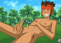 censored censored_balls censored_penis censored_testicles gouryu inazuma_eleven male male_only mamoru_endou mosaic_censoring mosaic_censorship solo