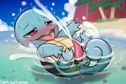 2025 animal_genitalia animal_penis beach blush blush_lines bodily_fluids cum cumshot curled_tail day ejaculation erection eyebrows feral gay gay_anal gay_masturbation generation_1_pokemon genital_fluids genitals grey_body half-closed_eyes homosexual homosexual_male homosexual_masturbation looking_pleasured lumineko lying lying_on_ground male male/male male_only male_penetrated narrowed_eyes nintendo on_back on_ground open_mouth outside partially_submerged penis pokemon pokemon_(species) quadruped red_eyes shell solo solo_male squirtle sweat tail tongue tongue_out tremble_spikes water