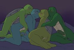 anal anal_sex ashitarimai balls blush cum donatello erection foursome furry gay group_sex incest kissing leonardo male male_only michelangelo no_humans orgy penetration penis raphael reach_around sex teenage_mutant_ninja_turtles turtle yaoi