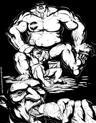 barefoot beard chubby cum cum_in_mouth cureboltium fellatio flaccid foreskin foreskin_play gay goblin goblin_male laying_back licking_penis lifting_belly long_nails male male/male male_only musclechub musclegut muscular nude of_orcs_and_men oral oral_sex orc orc_male partially_retracted_foreskin penis sex short size_difference soles stocky styx styx_(of_orcs_and_men) styx_(video_game_series)