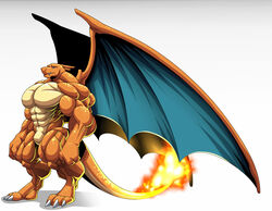 1boy abs anthro charizard dragon gargantuan male male_only muscle nintendo pokemon pokemon_(species) pokemorph solo