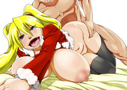 ahe_gao areola ass ass_crack black_legwear blonde_hair blue_eyes blush breast_smother breasts busty butt_crack canon_genderswap christmas erect_nipples female from_behind huge_breasts human konakona long_hair male naruko naruto nipples oppai rule_63 saliva sex stockings straight tears tears_of_joy thighhighs tied_hair twintails uzumaki_naruto voluptuous