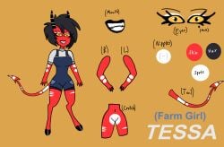 1girls 2026 4_fingers big_breasts birthmark birthmark_on_pussy birthmarks black_hair black_lips blind_peacock_draws blind_peacock_draws_(artist) breasts demon demon_girl demon_horns demon_tail farm_girl farmgirl female female_only hazbin_hotel hazbin_hotel_oc helluva_boss helluva_boss_oc hooves hooves_and_horns hooves_toes horns imp imp_female imp_girl imp_horns imp_tail mole mole_under_eye nipples original original_art original_artwork original_character original_design overalls pussy pussy_lips pussy_peek red_body red_skin reference_sheet rolled_up_sleeves sharp_teeth short_hair tagme tail tessa_(blindpeacockdraws) white_markings white_nipples white_spots yellow_eyes