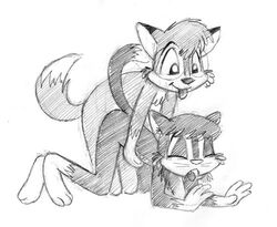 anthro canine cat edward_foxx fox fur furry jenny_katt krezz_karavan school_days_(karavan) sex sketch