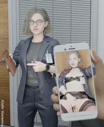 3d aroused aroused_face belly belly_button blender blonde-haired_female blonde_female blonde_hair blonde_hair_female bob_cut bobcut breasts breasts_out capcom clothed clothed_female clothing electronics fbi fbi_agent fbi_badge female female_focus fingering fingering_self formal formal_clothes formal_wear frankiely_spicy glasses glasses_on_face grace_ashcroft grace_ashcroft_(fbi_outfit) grace_ashcroft_(julia_pratt) green_eyes human id_card indoor indoors inside lingerie looking_at_viewer mature_female middle_aged middle_aged_female milf mommy mother naked naked_female navel nerd nerdy nerdy_female news_reporter nipples nude nude_female older_female pale-skinned_female pale_skin phone phone_screen phone_view pleasure_face pleasuring_self pov pov_eye_contact pussy pussy_juice pussy_juice_drip resident_evil resident_evil_9:_requiem self_pleasure selfie short_hair smiling smiling_at_viewer stare staring staring_at_viewer suit suit_jacket tease teasing teasing_viewer tongue tongue_out touching touching_pussy touching_self unprofessional_behavior vagina