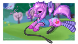 1boy collar color day equine eyewear fishnet fur girly glasses heart leash male male_only my_little_pony original_character outdoors pegasus penis precum ribbons skipsy skipsy_(character) socks solo wings