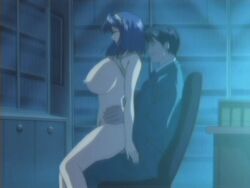 animated animated_gif anime_screencap blue_hair bouncing_breasts breasts glasses hetero large_breasts lingerie lingeries_office milf moaning nipples office_lady ova reverse_cowgirl_position reverse_upright_straddle riding sakurai_chisa screenshot sex shirt_lift spread_legs straddle underwear