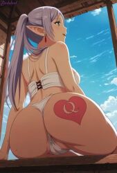 ai_generated ai_voice_acted animated ass_bigger_than_head ass_focus ass_grab bleached cameltoe corset elf elf_ears elf_female elf_girl frieren frieren_beyond_journey's_end light-skinned_female lingerie pig_tail pussy_lips queen_of_hearts raceplay solo sousou_no_frieren speech tagme thong thong_pull twerking video voice white_hair zindabad