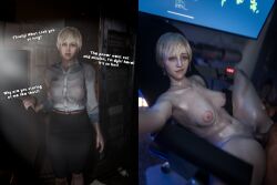 1boy 1girls 3d 40_year_old age_difference areolae blacked blacked_clothing blonde_female blonde_hair breast breasts cougar currysfm dark-skinned_male dark_skin indoors interracial interracial_sex light-skinned_female light_skin looking_at_viewer mature mature_female mature_woman naked naked_female nipples nude nude_female older_female_and_younger_male resident_evil resident_evil_9:_requiem sherry_birkin sherry_birkin_(bridgette_haze) short_hair vagina vaginal_penetration vaginal_sex younger_male younger_penetrating_older youthful youthful_face youthful_features youthful_look