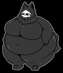 1boy anthro anthro_only big_chest black_eyes black_fur canid canine canine_humanoid changed_(video_game) chubby dark_latex deviantart furry furry_only goo_creature huge_chest humanoid humanoid_only inflated inflation male male_only man_boobs no_genitals no_genitals_shown no_nipples non-human non-human_only oldvixen puro_(changed) safe_for_work sfw skeleton_mask small_feet solo thick_thighs thighs_bigger_than_head white_pupils wolf wolf_humanoid
