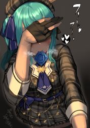 1girls 2021 ascot august_(month) belt belt_buckle black_gloves blue_belt blue_condom blue_hair blue_hair_female blue_ribbon breath breath_cloud button_down_shirt buttons condom condom_in_mouth condom_wrapper_in_mouth covering_face covering_own_face crown female_focus fingerless_gloves gloves hand_over_face heart hearts_around_head heavy_breathing hiding_face holding_object holding_object_in_mouth hololive hololive_gen_0 hololive_japan hoshimachi_suisei hoshimachi_suisei_(1st_costume) idol japanese_female japanese_text lips lips_focus midnight_(midnightstream3) mini_crown mouth_hold no_sex_(yet) partially_fingerless_gloves plaid_clothes plaid_clothing plaid_hat plaid_headwear plaid_skirt saliva saliva_on_face side_ponytail skirt solo_focus spoken_hearts star star_ornament stars suggestive sultry sweat sweating sweating_female text virtual_youtuber vtuber white_heart white_hearts youtuber_girl