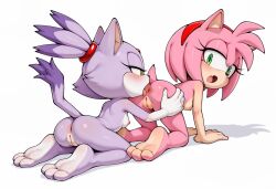 ai_generated all_fours amy_rose anilingus anthro anus blaze_the_cat blush cat_ears eating_ass feline female forehead_jewel furry green_eyes hedgehog katalystnya licking licking_anus licking_ass looking_back looking_pleasured moaning mobian_(species) naked nipples open_mouth pink_fur plain_background purple_fur pussy red_hairband rimming sega shadow simple_background small_breasts sonic_(series) sonic_the_hedgehog_(series) spreading_ass tongue_out two-tone_body white_background white_fur yellow_eyes yuri