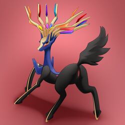 antlers anus ass blush cervine darkmirage female hot_shit legendary_pokemon looking_back pinup pokemon pokemon_(species) presenting pussy raised_tail red_eyes solo tail vagina video_games wet xerneas zoophilia