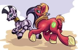 anus balls big_macintosh_(mlp) equine female friendship_is_magic horse horsecock male my_little_pony penis pony pussy ragingsemi straight_hair zebra zecora_(mlp)