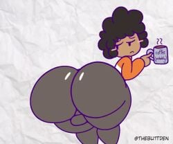 1boy afro alternate_version_available animated ass_focus background balls big_ass blush coffee_mug embarrassed fart finch_(thebuttden) flustered gassing holding_object looking_at_viewer male male_fart male_only male_scat orange_clothing original_character scat screen_shake soiling tagme thebuttden thick_thighs twitter_username video