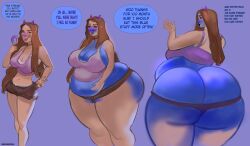 blueberry_inflation cat_ears freckles inflation_sequence jigglywiggly red_hair sequence streamer