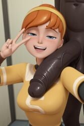 1boy 2026 :d ai_generated april_o'neil april_o'neil_(tmnt_2012) black_skin blue_eyes blush breasts clothed_female_nude_male colored_skin dark-skinned_male dark_skin erection female foreskin freckles hairband half-closed_eyes hand_up huge_cock indoors interracial large_penis large_testicles light-skinned_female light_skin long_sleeves looking_at_viewer medium_breasts nude open_mouth orange_hair outstretched_arm peace_sign penis penis_on_face penis_on_shoulder reaching reaching_towards_viewer selfie shirt short_hair short_sleeves smile solo_focus straight t-shirt teenage_mutant_ninja_turtles teenage_mutant_ninja_turtles_(2012) teeth testicles uncensored upper_body upper_teeth_only v v_over_eye veins veiny_penis very_dark_skin yellow_hairband yellow_shirt