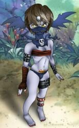 crossdressing cute devimon digimon femboy mainnm-e oc red_nails sfw sissy sissydevimon toned wings