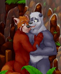 balls furry gay male no_humans nude panda penis red_panda tairu tavi vasuki