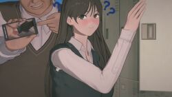 1boy 1girls alekseq animated background blush cheating fat_male female from from_behind from_behind_position koikatsu male netorare ntr phone phone_screen pixiv pronebone scene school_uniform schoolgirl sex sfx shy sound tagme video