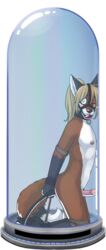 1boy anthro anthro_only ball_gag blonde_hair blue_eyes bogrim bondage bound canine captive collar display fox furry furry_ears furry_tail gag gay hair jessie_lockhart leather_cuffs looking_at_viewer male male_only no_humans penis piercing scarlett-the-red scarlett_the_red solo yaoi