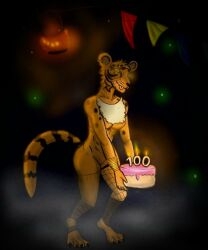 author:zbychekartrnglowing_eyes cake celebration female female_only horny khajiit light_bugs melisha stockings the_elder_scrolls zbychekart