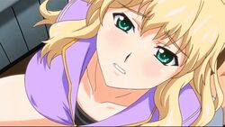 anal animated animated approximated_aspect_ratio blonde_hair bounce bouncing_breasts breasts censored erect_nipples animated jacket kenjou_maya large_breasts last_waltz long_hair lowres moaning precum sex toned