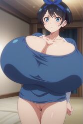 1girls ahoge ai_generated ass ass_focus asshole bangs bare_shoulders big_ass big_breasts big_thighs bimbo bimbofication blue_eyes blush bottom_heavy bottomless braid breast_expansion breasts bubble_ass bubble_butt cameltoe curvy expansion expansion_sequence fake_breasts female female_only freelandx gigantic_ass gigantic_breasts gigantic_butt gigantic_thighs hips huge_ass huge_breasts huge_butt hyper hyper_ass hyper_breasts inflation kanojo_okarishimasu leotard musk oppai progression purple_leotard ribbon sarashina_ruka sequence shiny_clothes skin_tight solo striped_body thick_ass thick_legs thick_thighs thighs top_heavy transformation voluptuous white_skin wide_hips