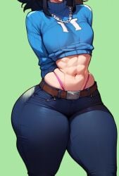 ai_generated big_ass female front_view fully_clothed thick_thighs tight_clothing tight_jeans