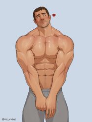 abs bara biceps capcom chris_redfield clothing daddy male male_nipples male_only manly muscular_male nipples pecs resident_evil solo solo_male vir_vidal