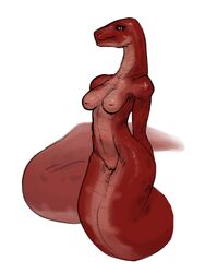 helioture inverted_nipples long_neck naga nude red_skin slim tagme