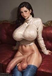 1futa ai_generated balls ballsack blush futanari futornyx huge_balls huge_breasts huge_cock large_breasts large_testicles pants sagging_balls saggy_balls shiny_skin solo sweat sweater sweating sweaty tagme testicles thick_thighs tight_clothing wide_hips