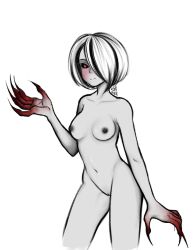 2d 2d_(artwork) claws female green_skin grey_body hola_(sklar) nsfw tagme white_hair