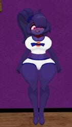 bonfie bonnie_(cally3d) bonnie_(fnaf) cally3d cosplay cryptiacurves embarrassed female five_nights_at_freddy's fredina's_nightclub furry lola_bunny pose