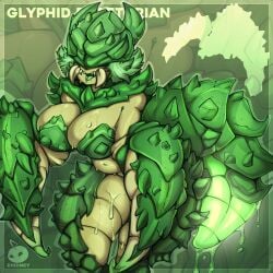 2023 2d abdomen armor belly big_belly big_breasts bra breasts bug bug_girl deep_rock_galactic ehidney glyphid_praetorian green_body green_hair green_skin half_naked limbs monster_girl smile sweat sweating tagme thick_thighs tongue tongue_out watermark wide_hips