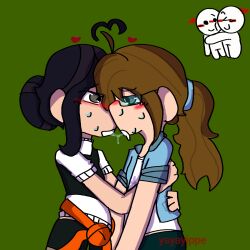 
odd_nation_cartoons ally_(disventure_camp) disventure_camp ibispaintx saliva_string tess_(disventure_camp)