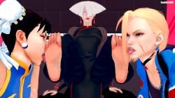 3d 3girls a.k.i. asian_female barefoot cammy_white chinese_female chun-li feet female female_only foot_fetish foot_lick foot_worship street_fighter street_fighter_6