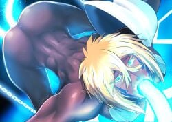 ahe_gao all_holes anal_insertion arched_back ass_up big_ass bleach blonde_hair dark-skinned_female double_penetration facial_markings green_hair muscular on_knees rape restrained soyuzu tentacle tentacle tia_harribel triple_penetration vaginal_insertion