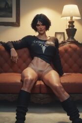 ai_generated black_hair cassandra_cain dc dc_comics santarvengar socks stable_diffusion sweater tagme