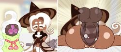 1boy1girl brown_eyes cookie_run guyspermo_(itisspermo) instant_loss_2koma itisspermo latte_cookie_(cookie_run) mating_press spermo_(itisspermo) vaginal_penetration white_hair