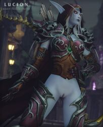 1girls 3d banshee_(warcraft) blizzard_entertainment blue_body dark_ranger female lucionart pussy red_eyes standing sylvanas_windrunner tagme undead_(warcraft) warcraft white_hair world_of_warcraft