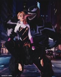 19_inches_of_venom 1boy 1girls 3d 3d_(artwork) asymmetrical_hair barefoot big_balls big_penis blonde_female blonde_hair blue_eyes clothed clothed_female collaboration crying crying_with_eyes_open feet female gwen_stacy gwen_stacy_(spider-verse) huge_cock huge_coick light-skinned_female light_skin male marvel marvel_comics mascara mascara_tears multicolored_hair muscular_male partially_clothed penis petite rape redvenom sex skinny skinny_female spider-gwen spider-man:_across_the_spider-verse spider-man:_into_the_spider-verse spider-man_(series) stirrup_legwear superhero superhero_costume superheroine symbiote teenage_girl teenager toeless_legwear toes torn_clothes torn_clothing torn_suit torned_clothes venom venom_(marvel) wtfsths