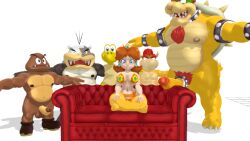 bowser bowser_jr. cock_ring goomba hinjy4 koopa koopa_troopa mario_(series) meme morton_koopa_jr. princess_daisy semi_nude t-pose