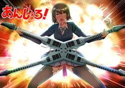 ahe_gao brown_eyes brown_hair censored dildo explosion female female_only fire fucked_silly guitar hair_ornament hairclip human human_only instrument k-on! nakasone_haiji open_mouth orgasm pantyhose pussy pussy_juice quad_guitar rolling_eyes saliva school_uniform skirt skirt_lift solo spread_legs tears tenacious_d tongue torn_clothes torn_pantyhose translation_request vaginal_penetration what yui_hirasawa_(k-on!)