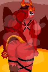 ass cookie_run cookie_run_kingdom female female_only gryboed mala_sauce_cookie pixel_art red_body red_hair transformation